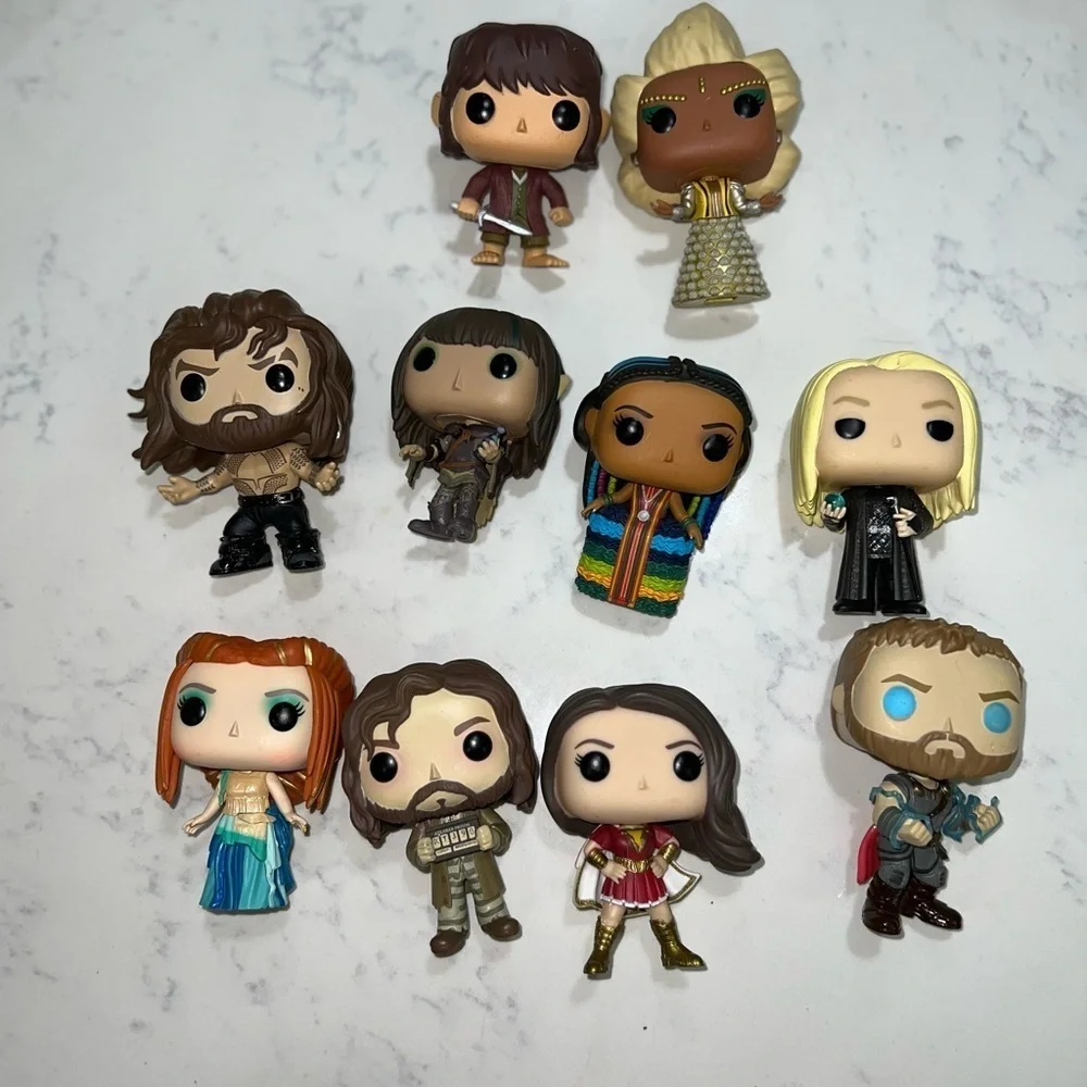 Funko pops! Set of ten funko pops. Collectible Figures